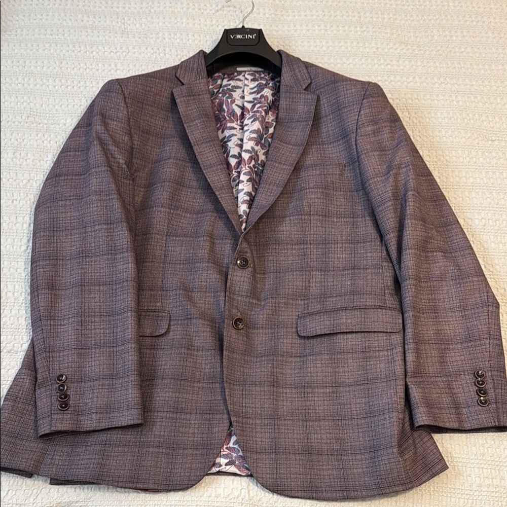 Men's Checkered Blazer in Purple